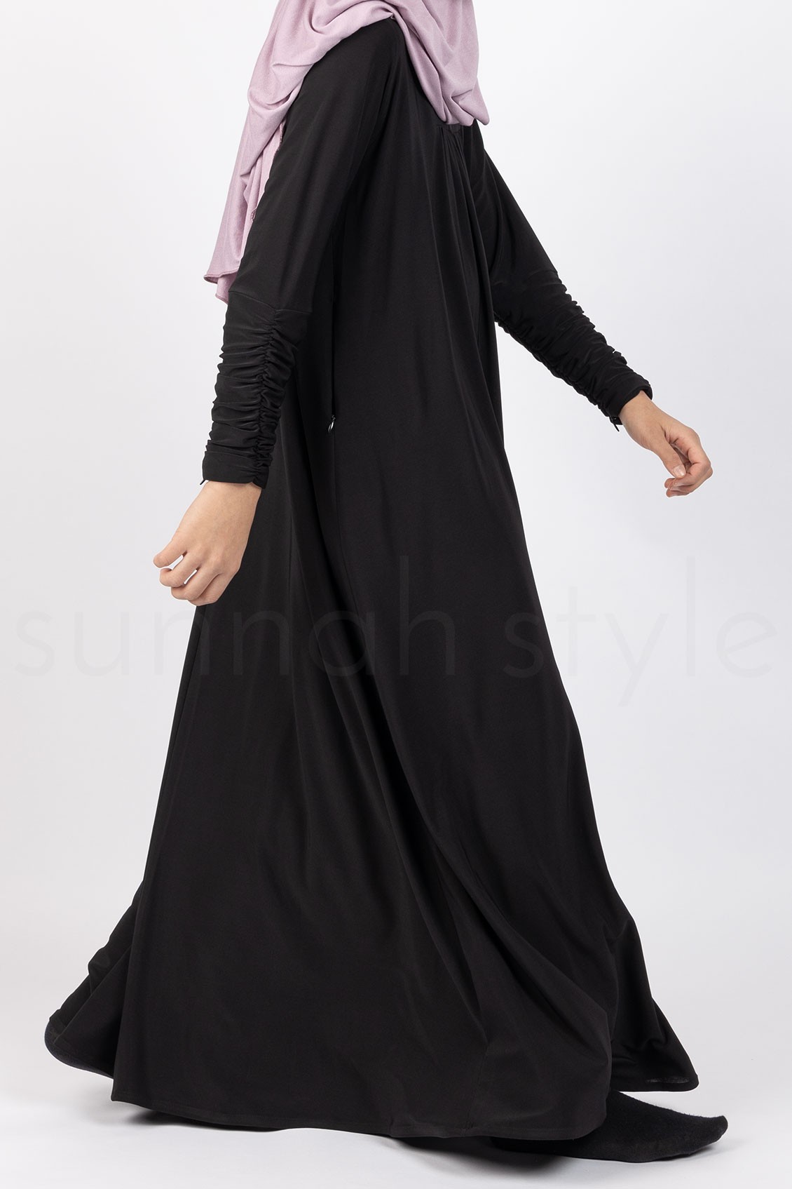 Sunnah Style Girls Flourish Jersey Abaya Black